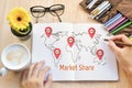 Business write market share Royalty Free Stock Photo