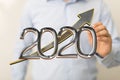 business year 2020 up goals and success illustration Royalty Free Stock Photo