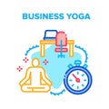 Business Yoga Vector Concept Color Illustration