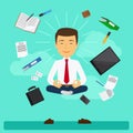 Business yoga vector illustration