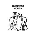 Business Youth Vector Black Illustration