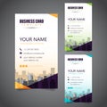 Modern Corporate Business Card with 3 Alternate Colors and Vectorized Buildings