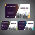 Modern Corporate Business Card with 3 Alternate Colors and Vectorized Buildings