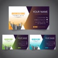 Modern Corporate Business Card with 3 Alternate Colors and Vectorized Buildings