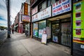 Businesses along Dundas Street West in Chinatown, Toronto, Ontario.