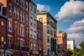 Businesses along Hanover Street, in the North End of Boston, Mas