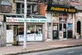 Businesses along Preston Street, in Mount Vernon, Baltimore, Maryland