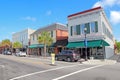 Businesses on Bay Street in downtown Beaufort, South Carolina Royalty Free Stock Photo