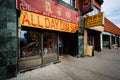 Businesses in Chinatown, in Toronto, Ontario.