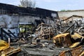 Businesses burned down damaged in Minneapolis Protest and Riots Fueled by the Death of George Floyd Under Police Royalty Free Stock Photo