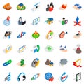 Businesslike approach icons set, isometric style