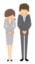 It is an illustration of a businessman and a business woman who apologize. Royalty Free Stock Photo