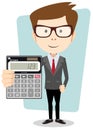 Businessman or Accountant with a Calculator,