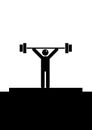 Iconic symbol man doing the sport of weightlifting