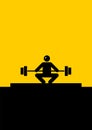 Iconic symbol man doing the sport of weightlifting