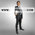 Businessman activating a website address bar