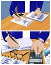 Businessman Activities Set Vector Illustration Royalty Free Stock Photo