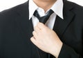 Businessman adjust tie Royalty Free Stock Photo