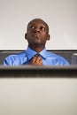 Businessman adjusting his tie Royalty Free Stock Photo