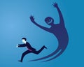Businessman Afraid of His Own Shadow Royalty Free Stock Photo