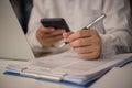 businessman agree to make deal signing document, sale contract or legal transaction contract at desk