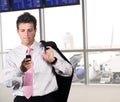 Businessman on the airport Royalty Free Stock Photo