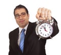 Businessman with alarm clock