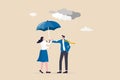Businessman-altruism-umbrella