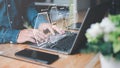 Businessman analyze processes and automate workflows with flowcharts,problem solving concepts, efficiency improvements, monitoring Royalty Free Stock Photo