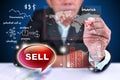 Businessman analyze trading sell