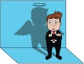 Businessman Angel Personality Color Illustration