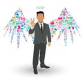 Businessman Angel Wings