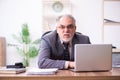 Businessman angry and furious at the workplace Royalty Free Stock Photo