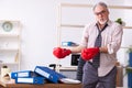 Businessman angry and furious at the workplace Royalty Free Stock Photo