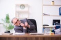 Businessman angry and furious at the workplace Royalty Free Stock Photo