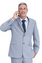 Businessman answering phone Royalty Free Stock Photo
