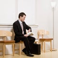 Businessman anxiously waiting for appointment