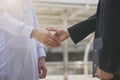 Businessman arabic making handshake agreement. concept partner Royalty Free Stock Photo