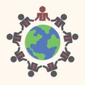 Businessman around the world, Teamwork concept Royalty Free Stock Photo