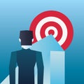 Businessman arrow pointing target business