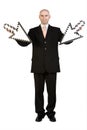 Businessman with arrows