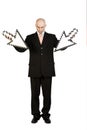 Businessman with arrows