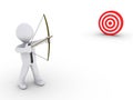 Businessman as an archer aiming at a target Royalty Free Stock Photo