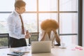 Businessman as boss blaming and admonish his employee Royalty Free Stock Photo