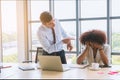 Businessman as boss blaming and admonish his employee Royalty Free Stock Photo