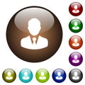 Businessman avatar color glass buttons Royalty Free Stock Photo