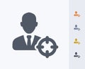 Businessman Avatar & Crosshairs - Carbon Icons