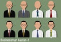 Businessman Avatar with Variation of necktie ,shirt,eyeglasses and suit.Characters are based on Egg head with no hair and Egg head