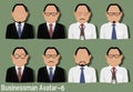 Businessman Avatar with Variation of necktie ,shirt,eyeglasses and suit.Characters are based on Polygon head with Middle Part hair