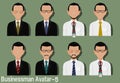 Businessman Avatar with Variation of necktie ,shirt,eyeglasses and suit.Characters are based on Strawberry head with Side Part